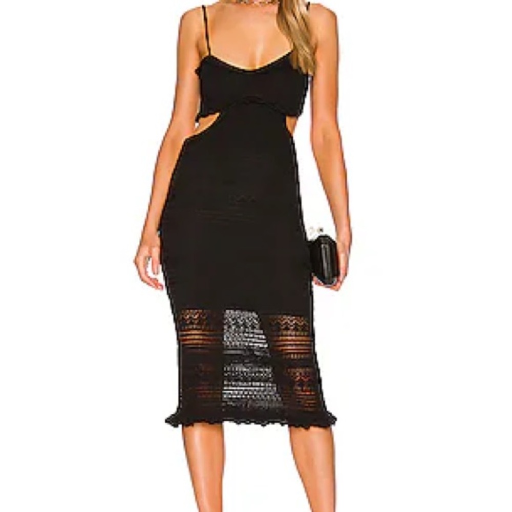 MISA Black Sleeveless Maxi Dress